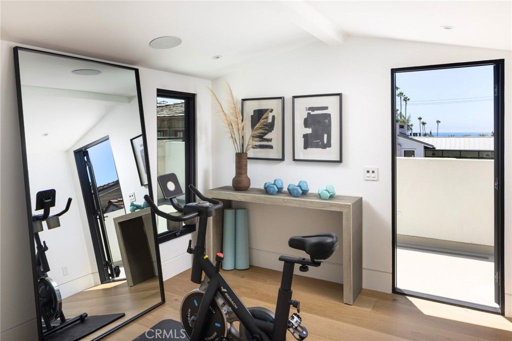 Fitness Equipment, Interior, Recessed Lighting, Water, Wood Texture Flooring