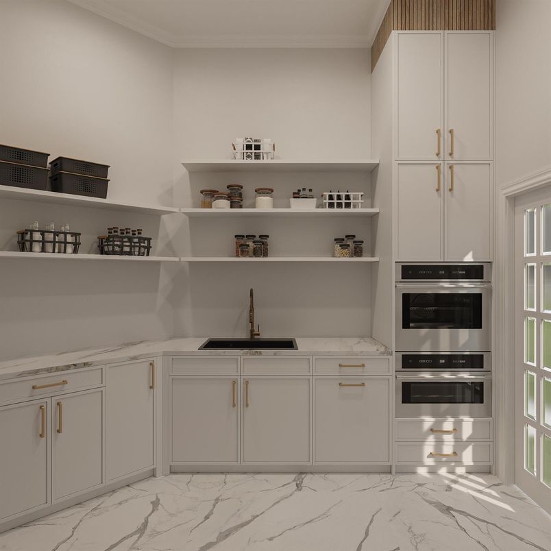 Interior, Kitchen, Marble, Stainless Steel Appliances