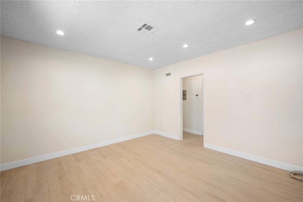 Elevator, Empty room, Interior, Recessed Lighting, Wood Texture Flooring