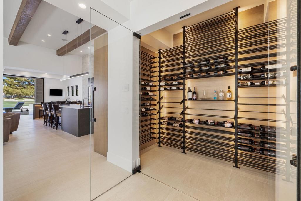 Interior, Pendant Lights, Recessed Lighting, Wine Storage, Wooden Beams