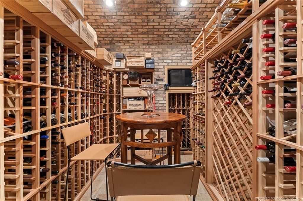 Interior, Recessed Lighting, Stone Walls, Wine Storage