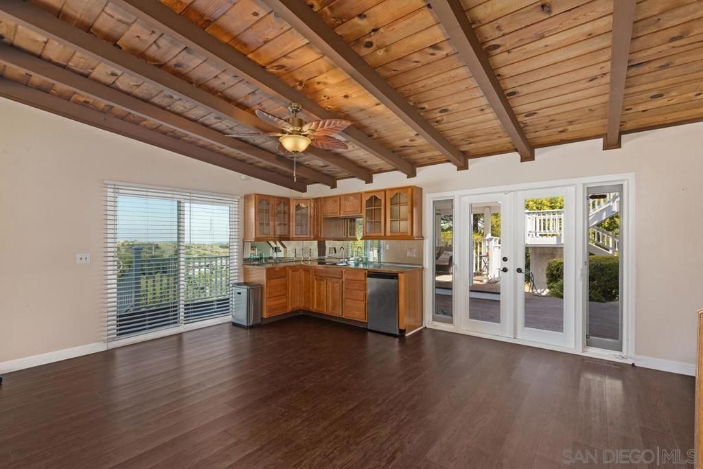 Empty room, Interior, Kitchen, Wooden Beams, Wooden Ceilings, Wood Texture Flooring