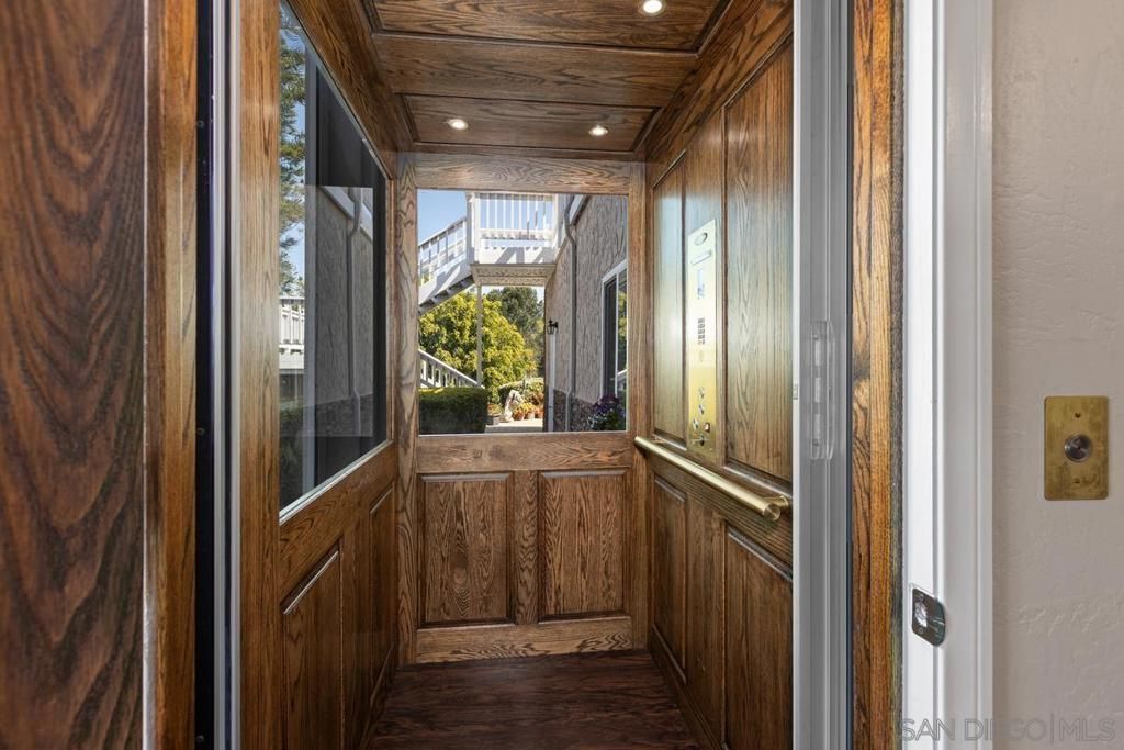 Elevator, Interior, Recessed Lighting, Wooden Ceilings, Wood Texture Flooring, Wooden Walls