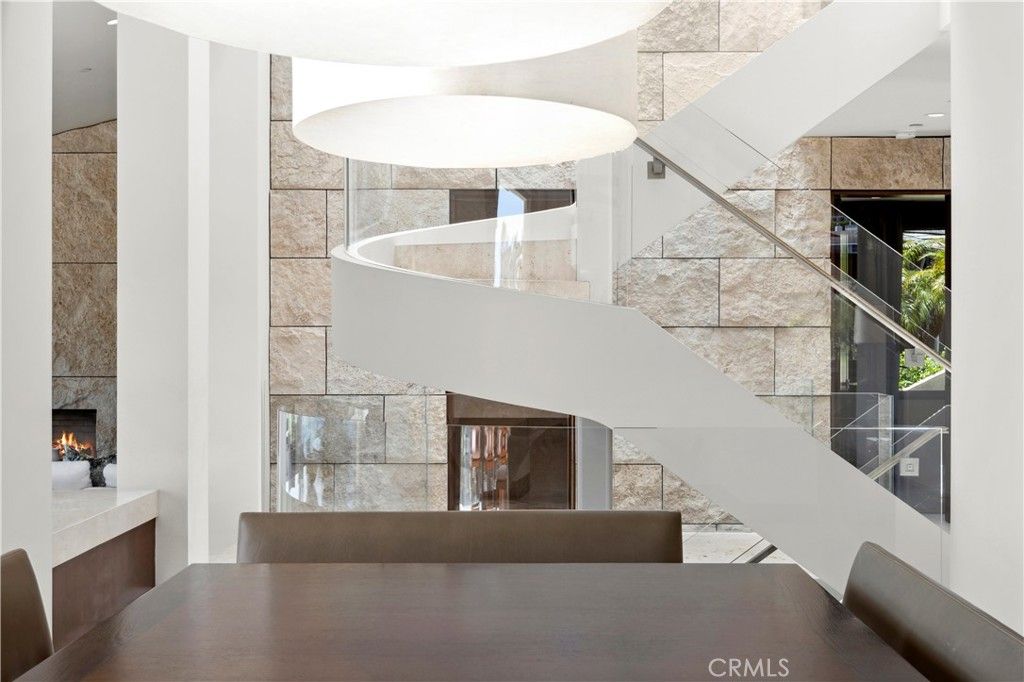 Fireplace, Interior, Pendant Lights, Stone Walls