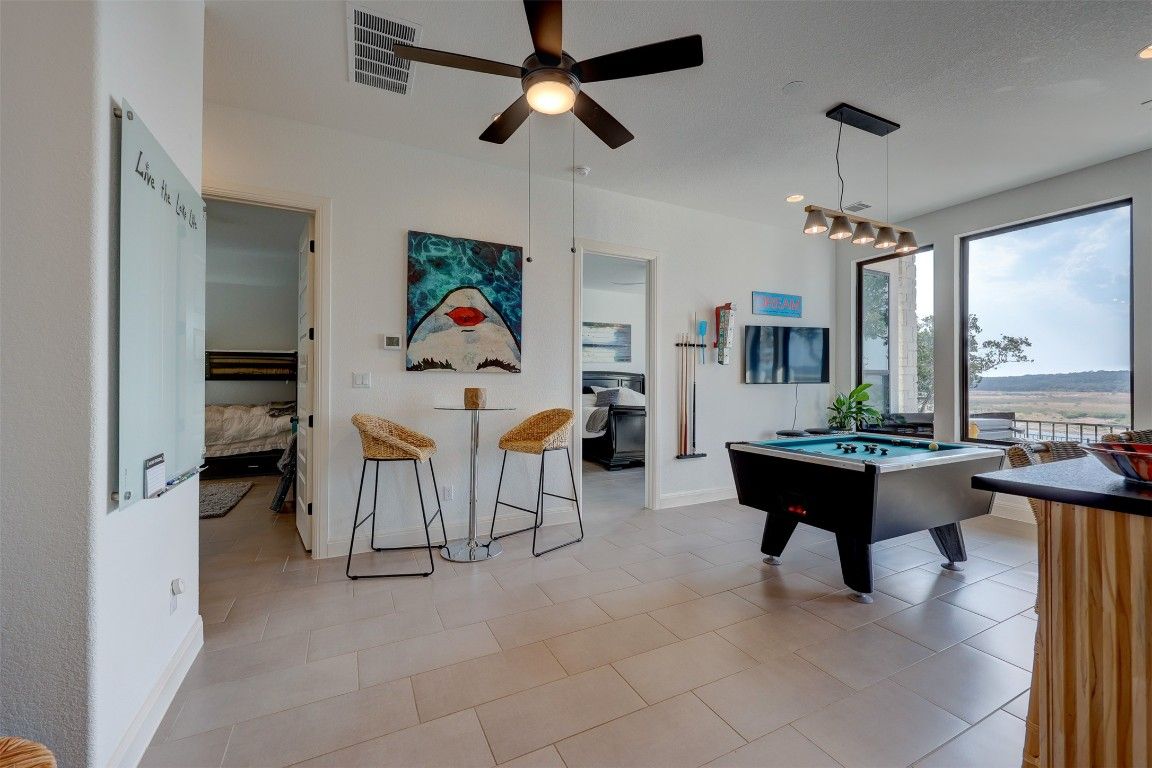 Billiard Table, Game Room, Interior, Pendant Lights, Recessed Lighting, Water