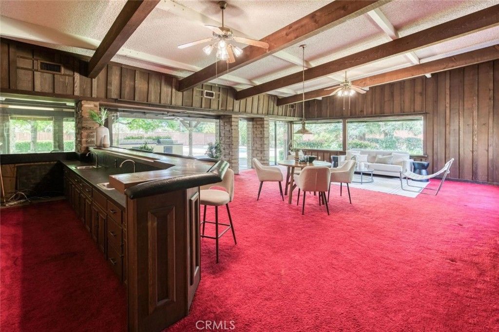 Dining room, Interior, Wooden Beams