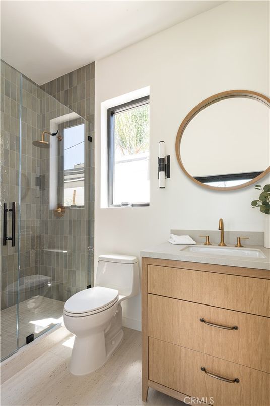Bathroom, Glass Shower, Interior, Wood Texture Flooring