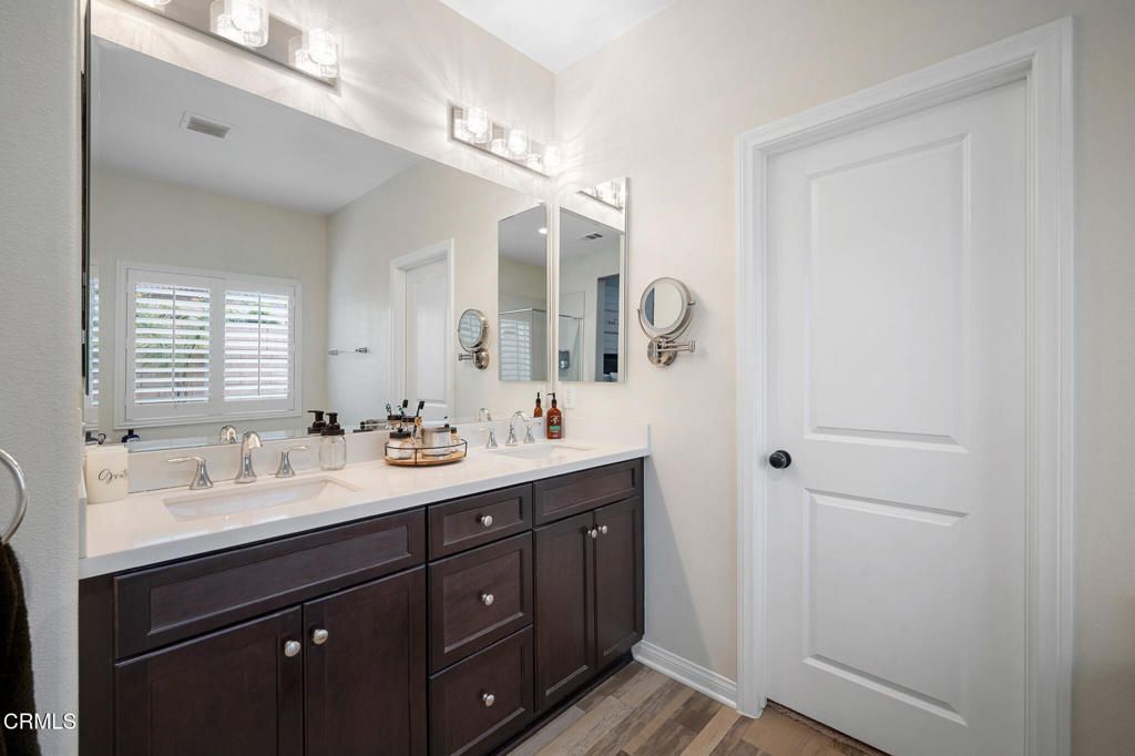 Bathroom, Dual Sink Vanities, Interior, Wood Texture Flooring