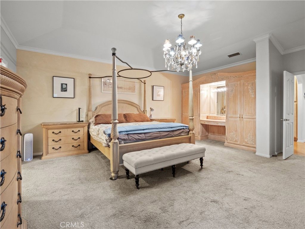 Bedroom, Chandelier, Interior