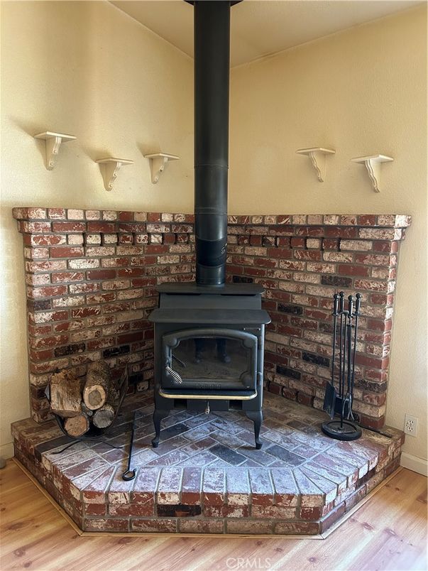 Fireplace, Interior, Stone Walls, Wood Texture Flooring