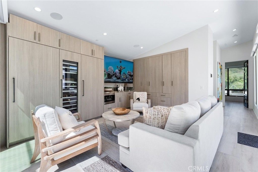 Interior, Kitchen, Living room, Recessed Lighting, Stainless Steel Appliances, Wood Texture Flooring