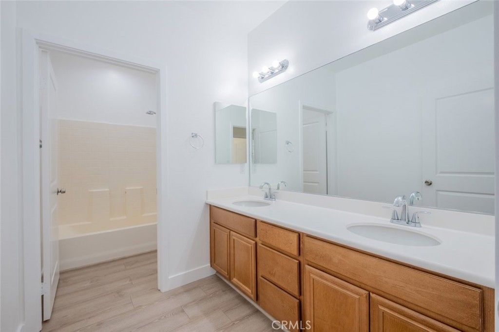 Bathroom, Dual Sink Vanities, Interior, Wood Texture Flooring