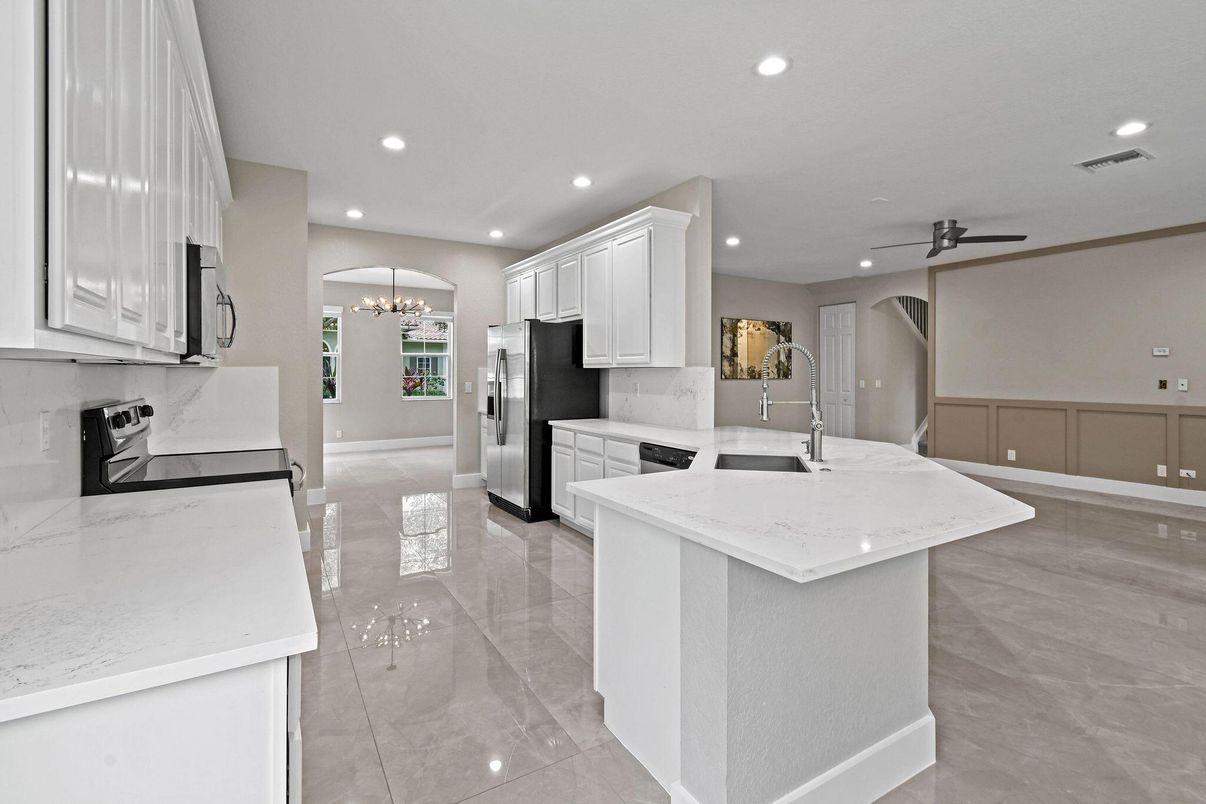 Chandelier, Interior, Kitchen, Recessed Lighting