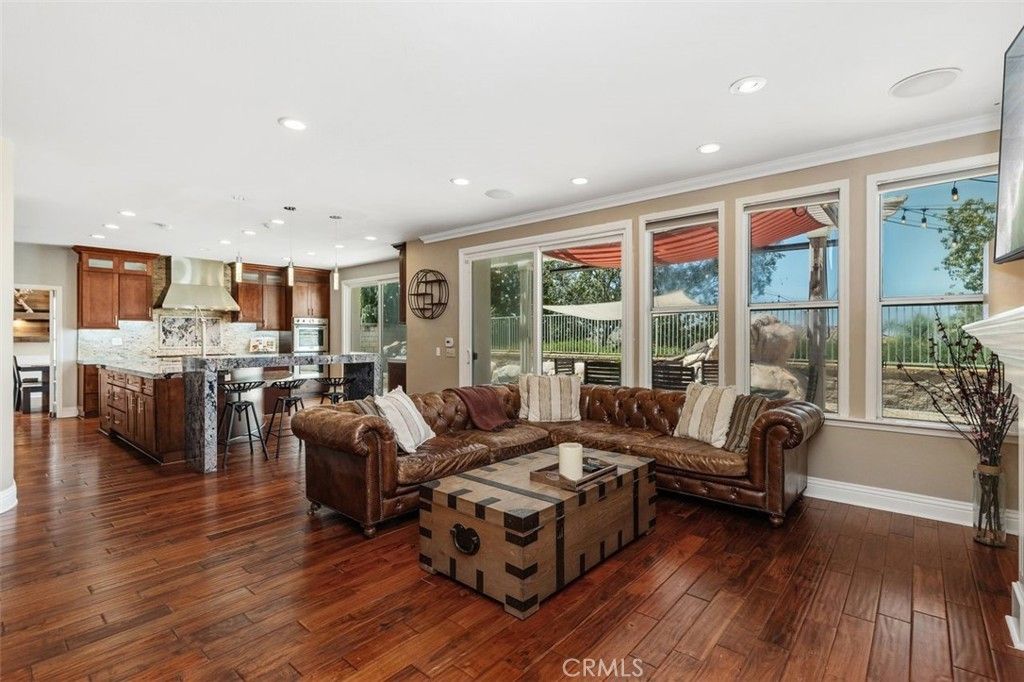 Dining room, Interior, Kitchen, Living room, Recessed Lighting, Wood Texture Flooring