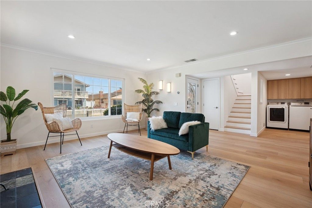 Interior, Kitchen, Living room, Recessed Lighting, Stainless Steel Appliances, Wood Texture Flooring