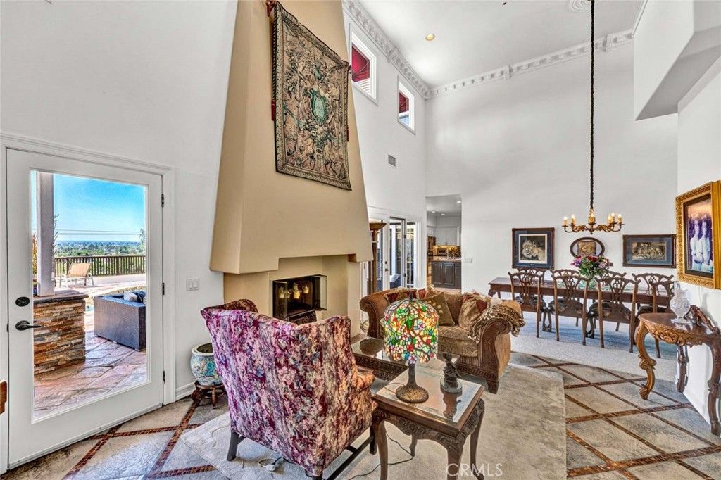 Dining room, Fireplace, Interior, Living room, Pendant Lights, Recessed Lighting
