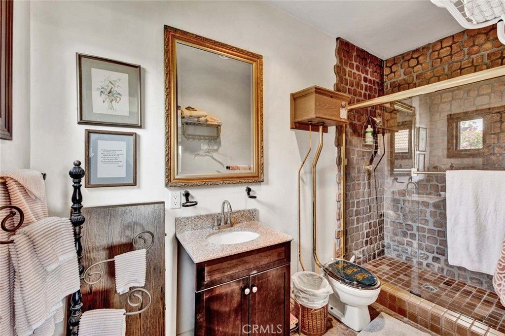 Bathroom, Glass Shower, Interior, Stone Walls