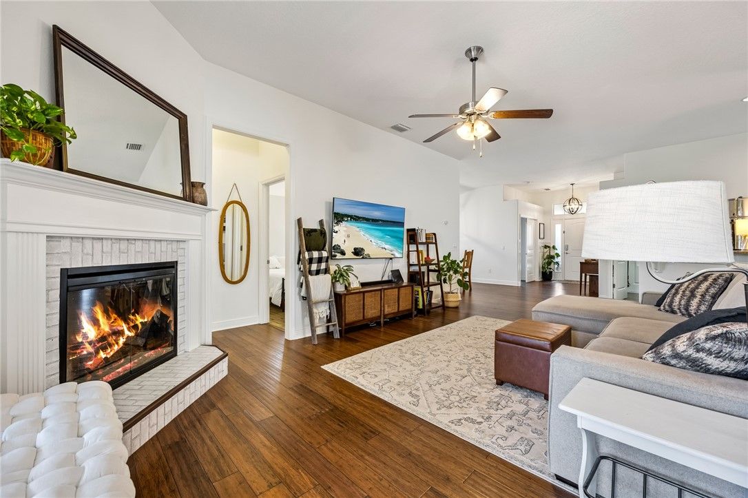 Fireplace, Interior, Living room, Wood Texture Flooring