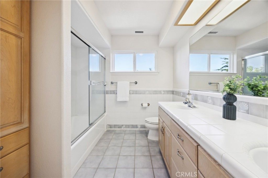 Bathroom, Dual Sink Vanities, Glass Shower, Interior, Tile Countertops