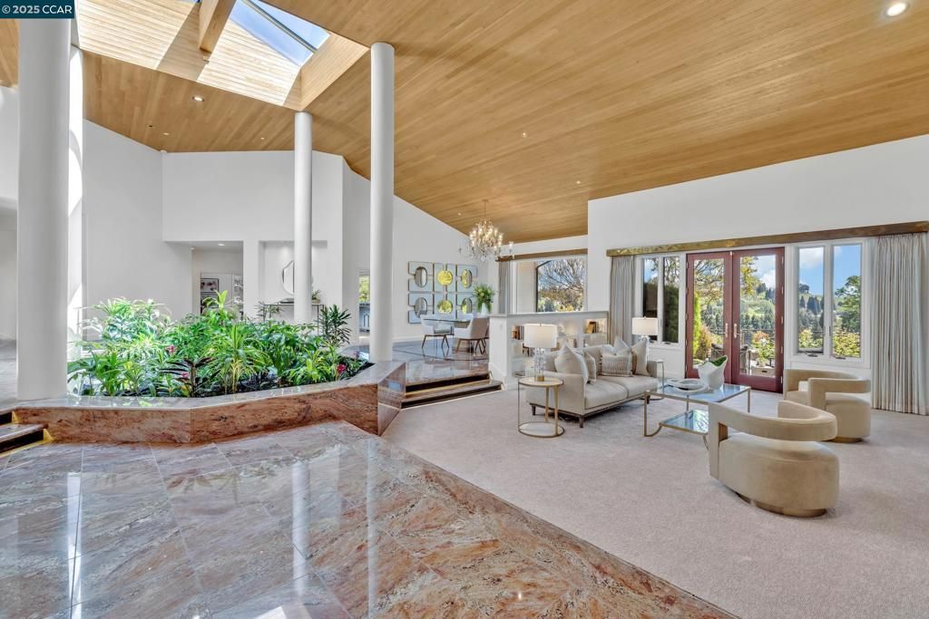 Chandelier, Interior, Living room, Recessed Lighting, Wooden Ceilings