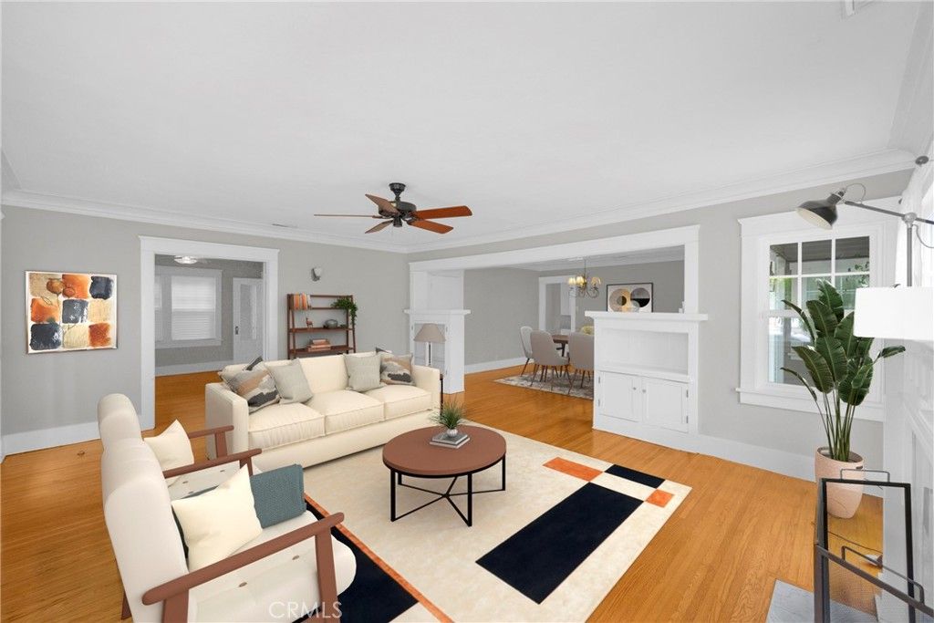Dining room, Fireplace, Interior, Living room, Wood Texture Flooring