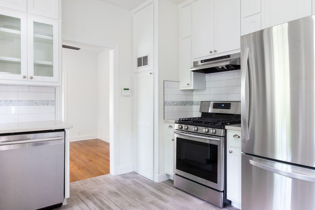 Interior, Kitchen, Stainless Steel Appliances, Wood Texture Flooring