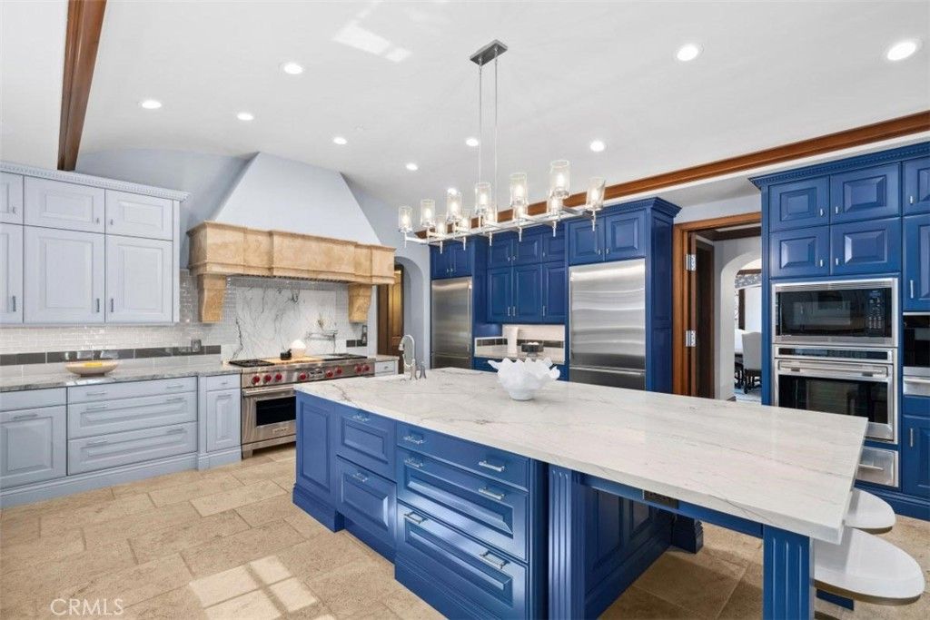 Interior, Kitchen, Pendant Lights, Recessed Lighting, Stainless Steel Appliances, Wooden Beams