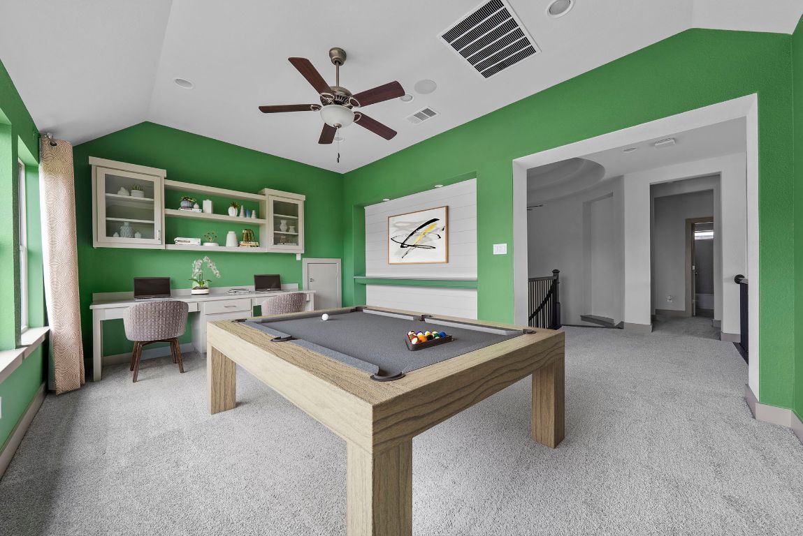 Billiard Table, Game Room, Home Office, Interior, Recessed Lighting