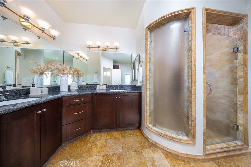 Bathroom, Dual Sink Vanities, Glass Shower, Interior