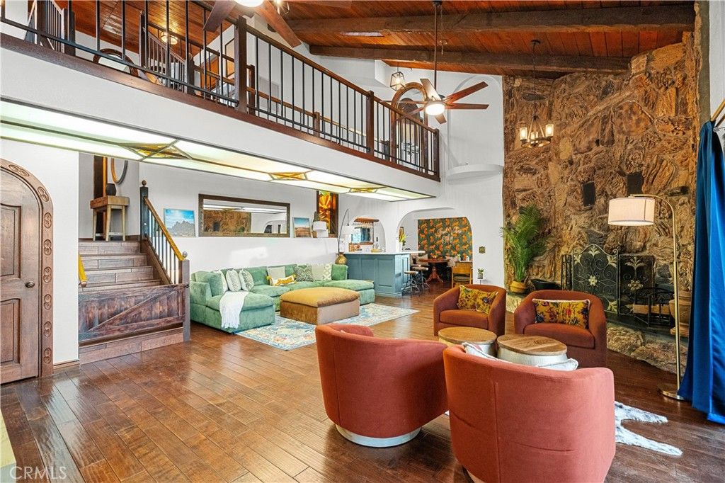Fireplace, Interior, Living room, Stone Walls, Wooden Beams, Wooden Ceilings, Wood Texture Flooring