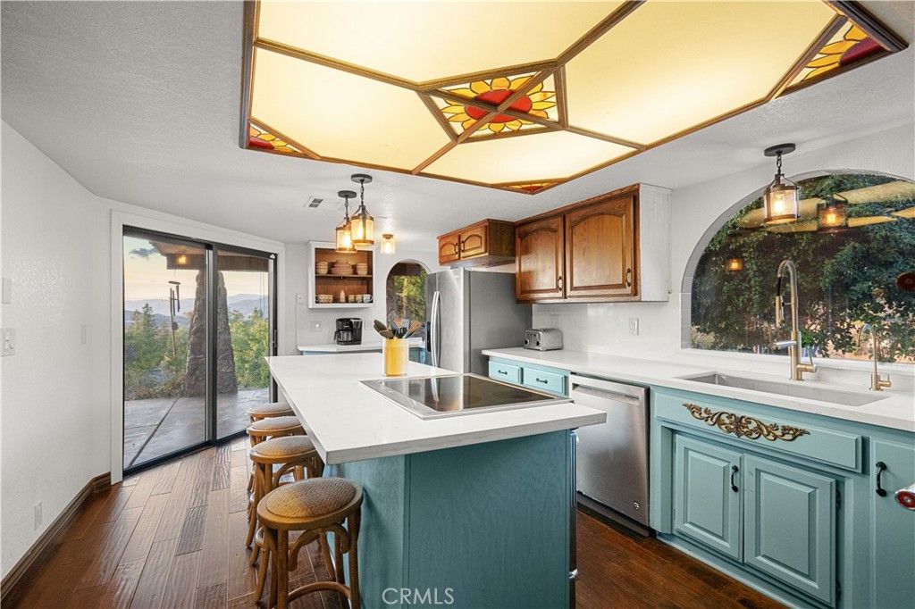 Interior, Kitchen, Pendant Lights, Stainless Steel Appliances, Wood Texture Flooring
