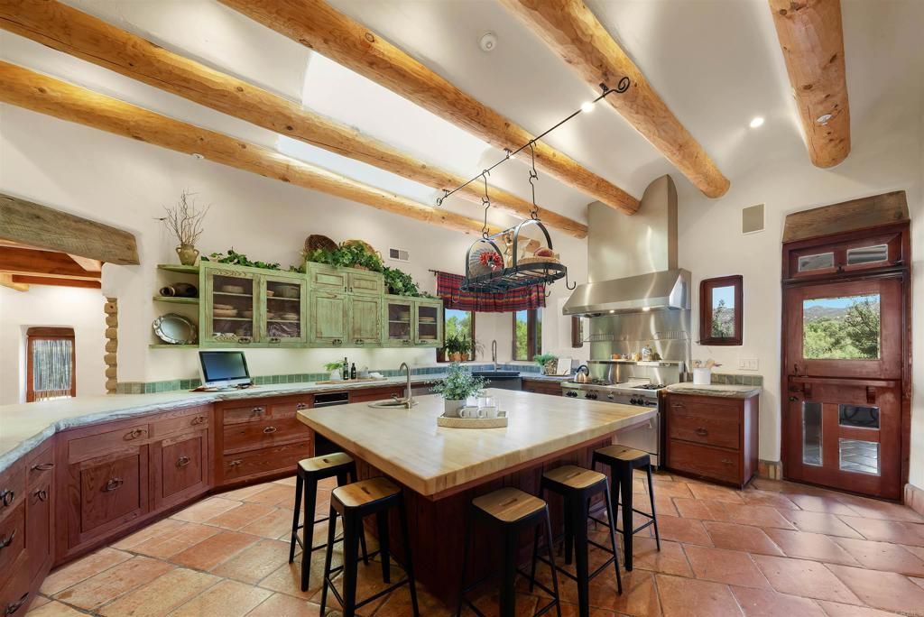 Interior, Kitchen, Pendant Lights, Recessed Lighting, Stainless Steel Appliances, Wooden Beams