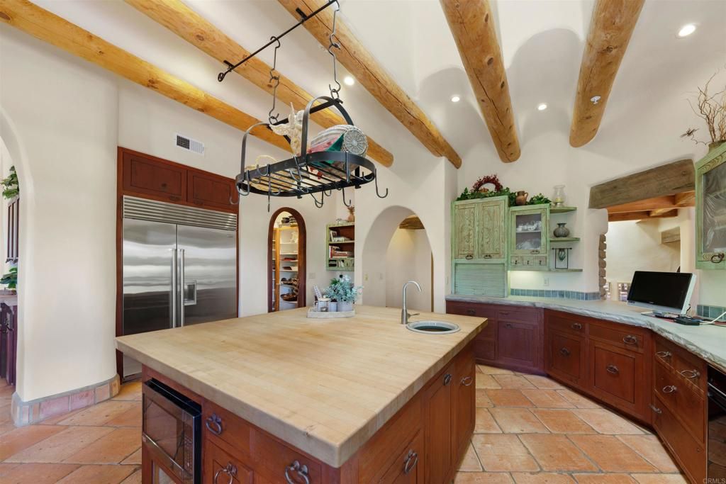 Interior, Kitchen, Recessed Lighting, Stainless Steel Appliances, Wooden Beams