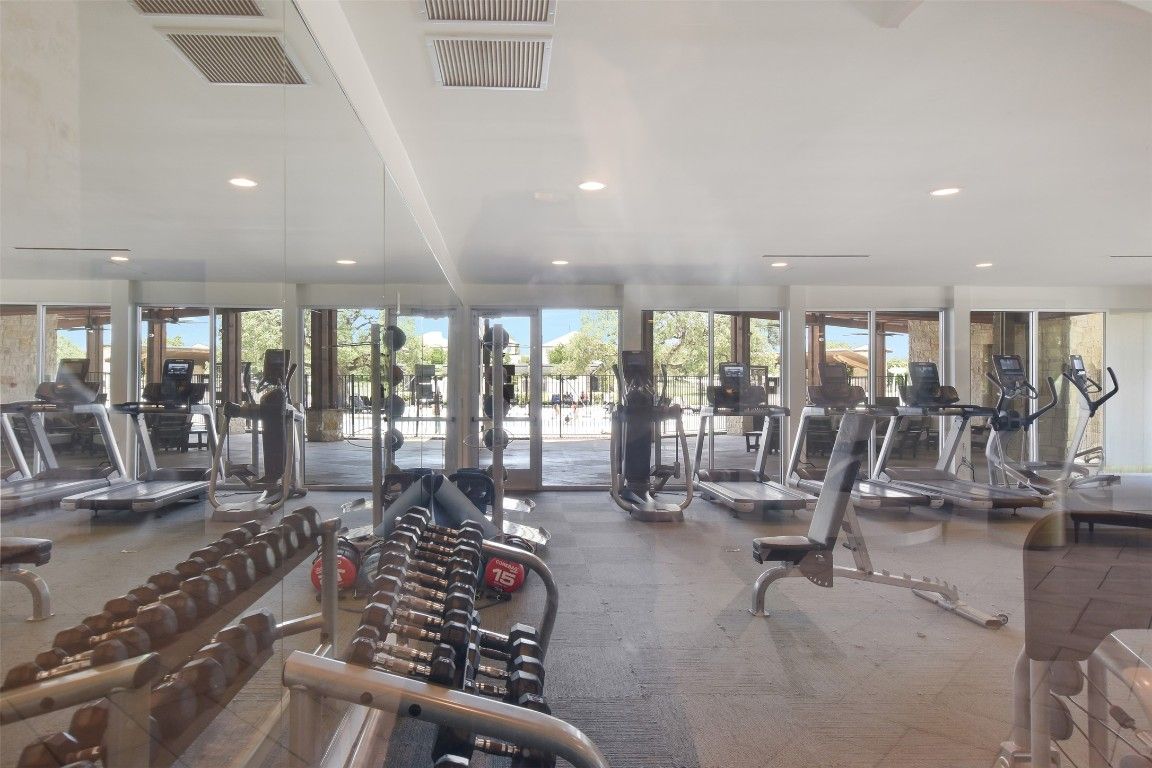 Fitness Equipment, Gym, Interior, Recessed Lighting