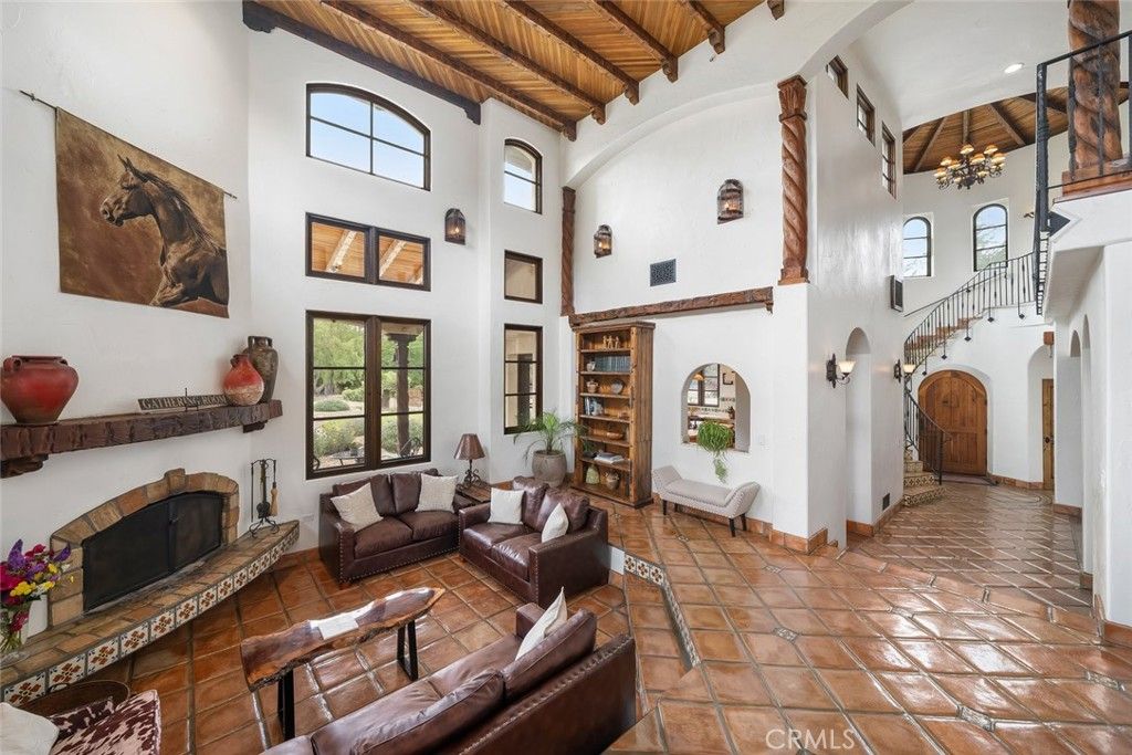 Chandelier, Fireplace, Interior, Living room, Wooden Beams, Wooden Ceilings