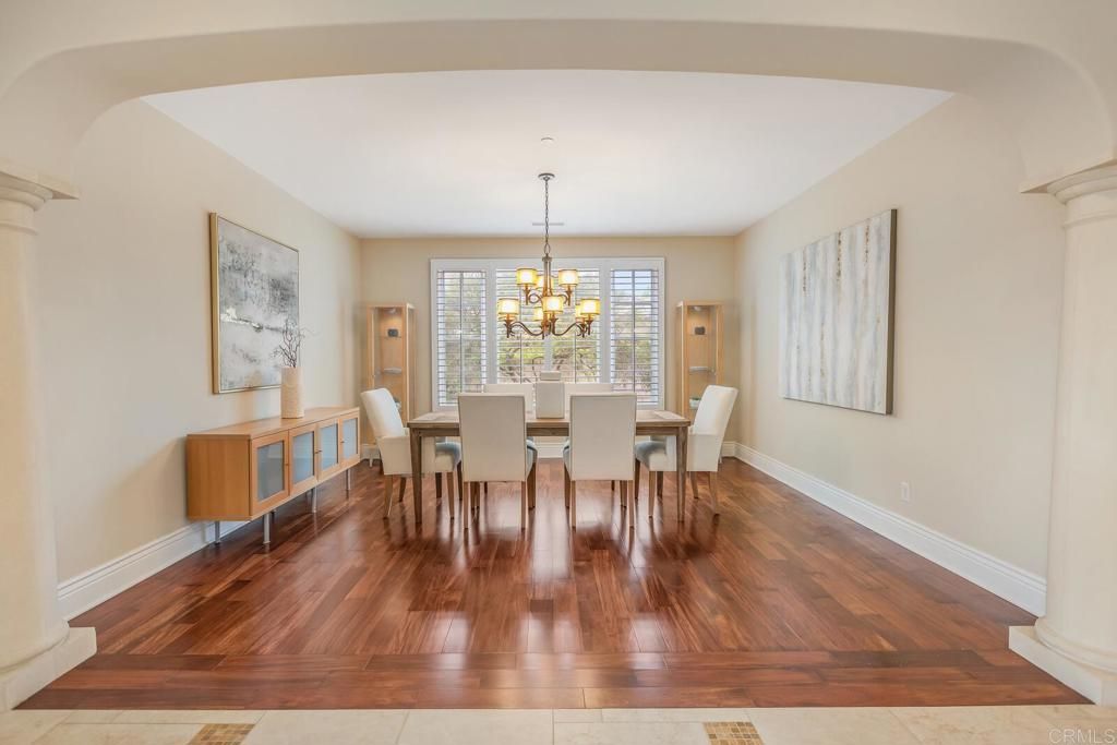 Chandelier, Dining room, Interior, Wood Texture Flooring