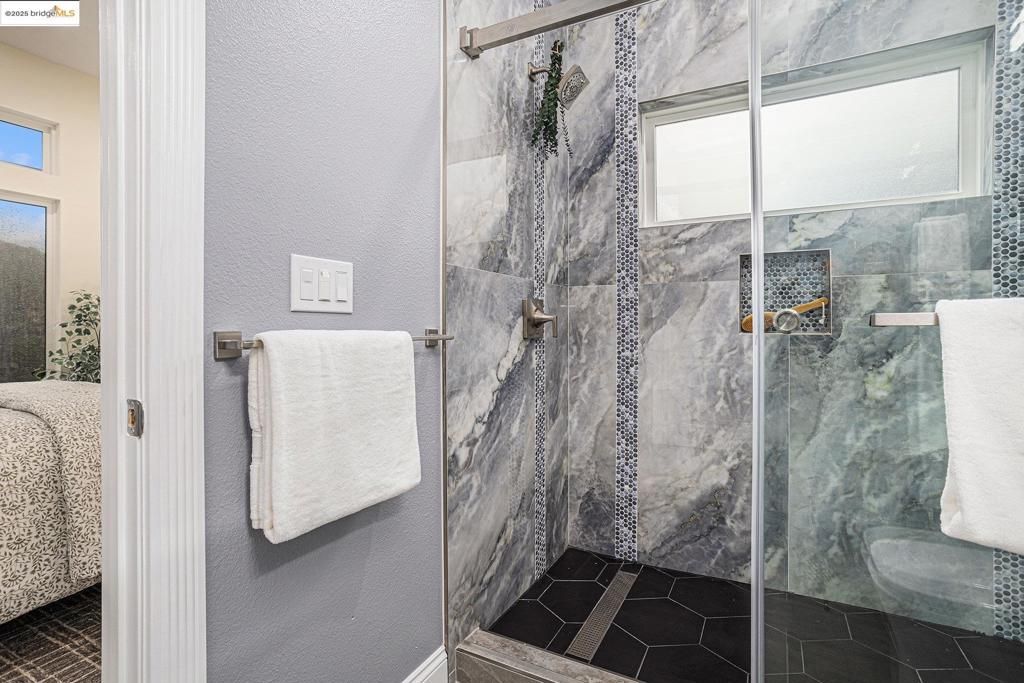Bathroom, Glass Shower, Interior, Marble Walls