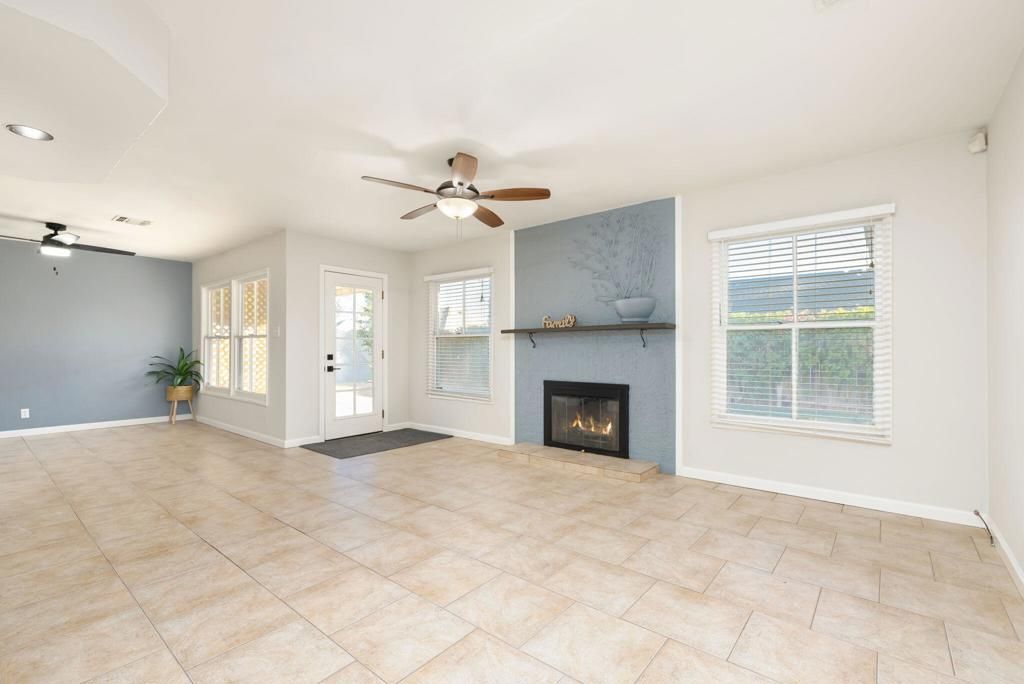 Empty room, Fireplace, Interior, Recessed Lighting