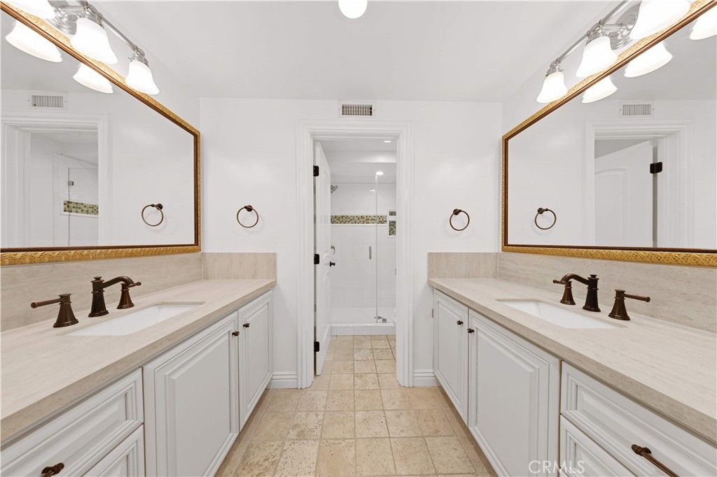 Bathroom, Dual Sink Vanities, Glass Shower, Interior