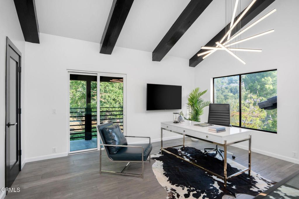 Home Office, Interior, Wooden Beams, Wood Texture Flooring