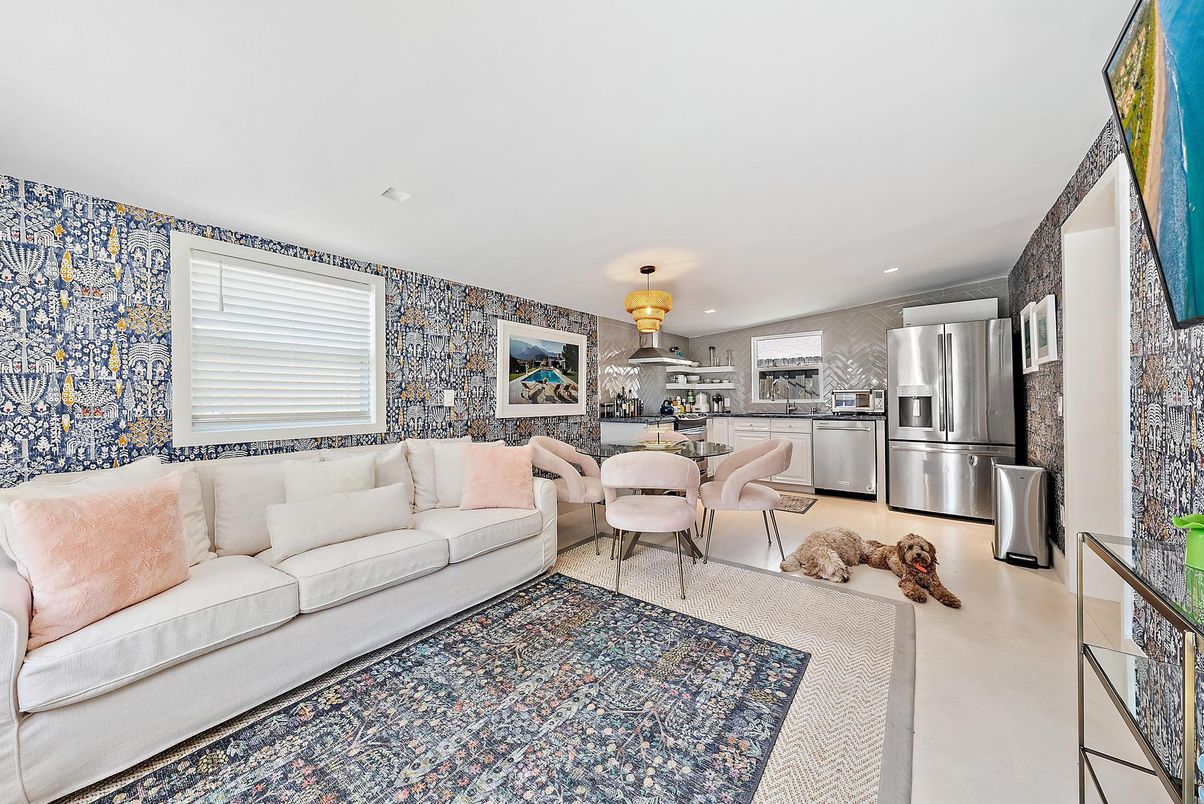 Dining room, Interior, Kitchen, Living room, Recessed Lighting, Stainless Steel Appliances