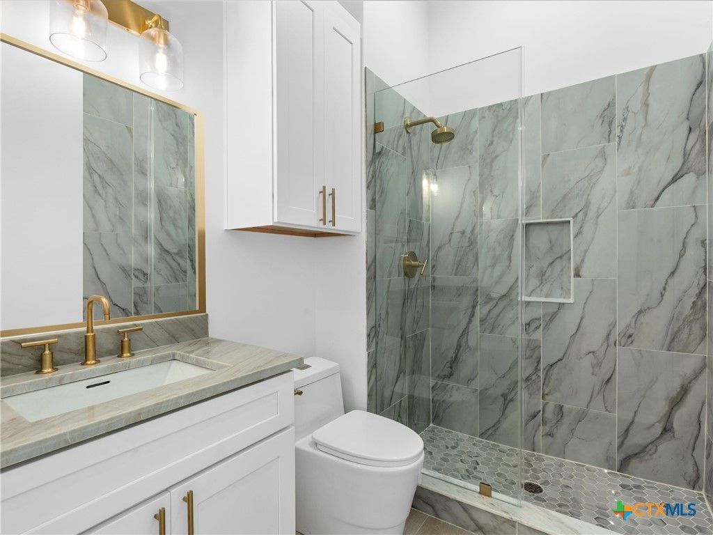 Bathroom, Glass Shower, Interior, Marble Walls