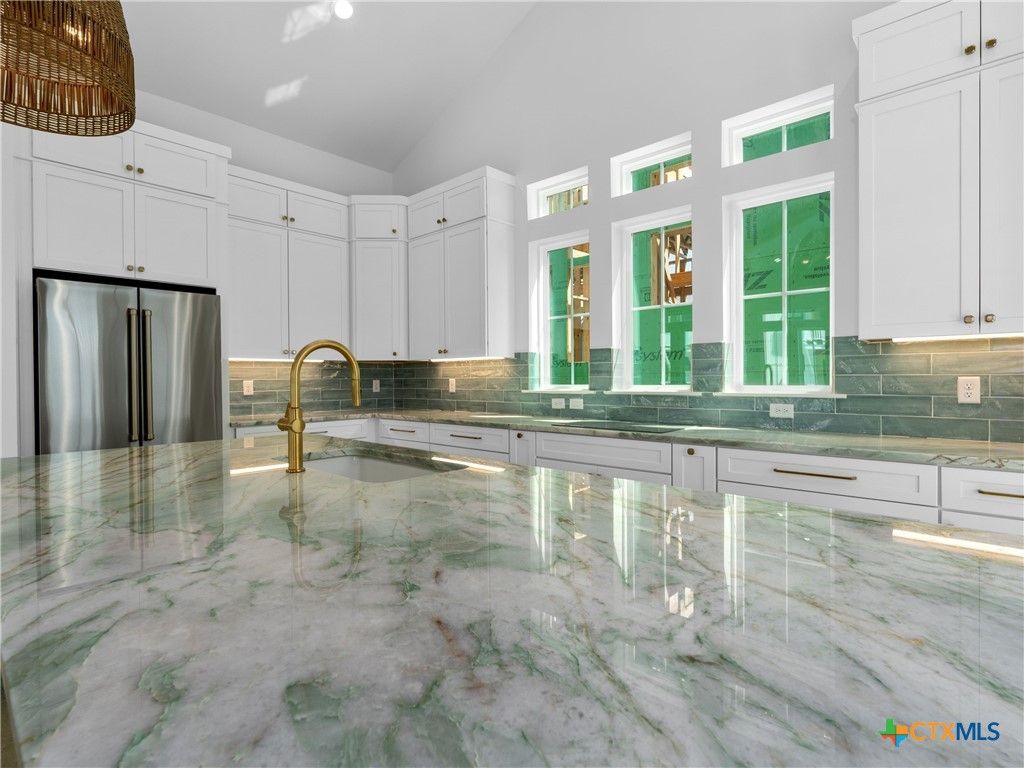 Interior, Kitchen, Marble, Recessed Lighting, Stainless Steel Appliances