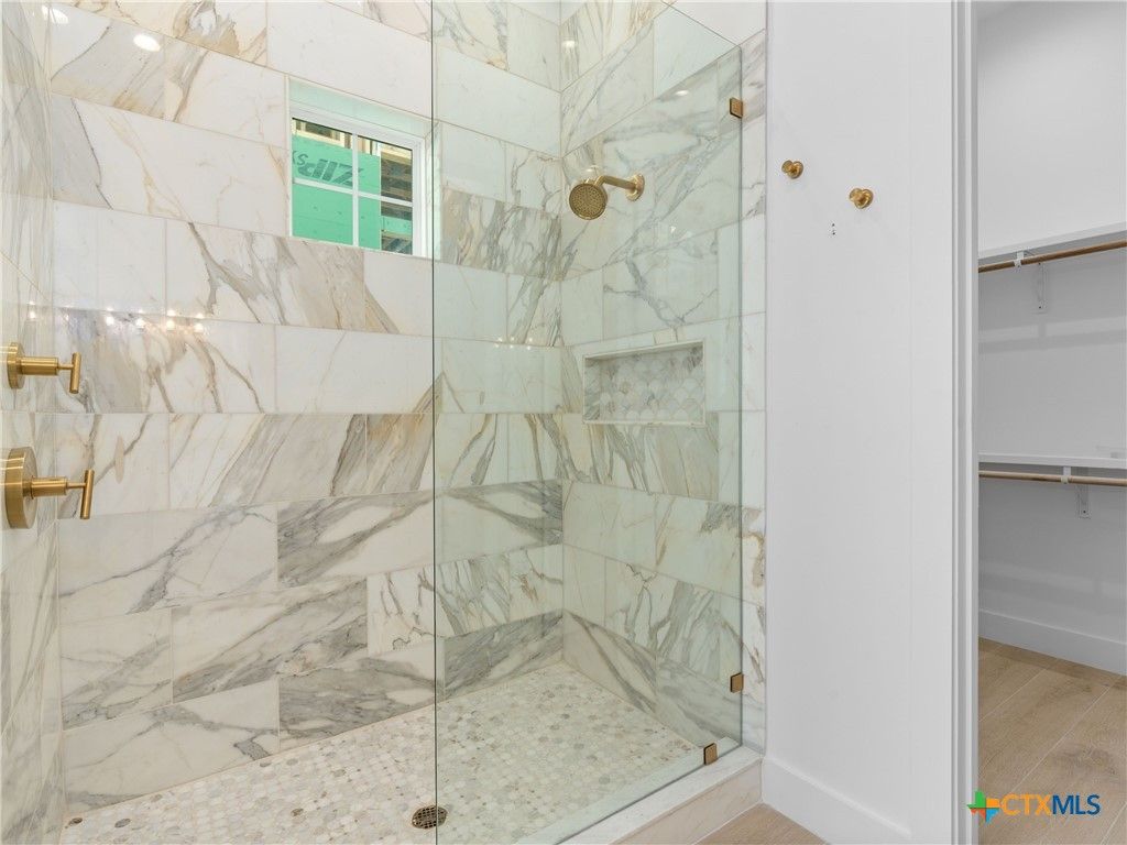 Bathroom, Glass Shower, Interior, Marble Walls