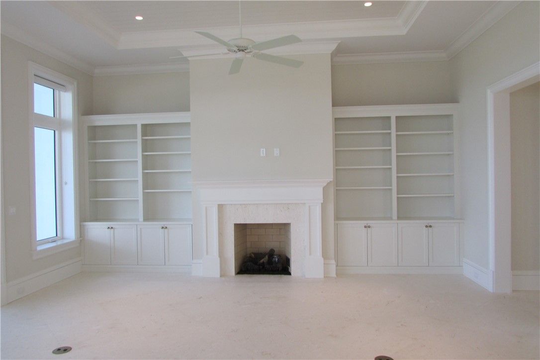 Empty room, Fireplace, Interior, Recessed Lighting