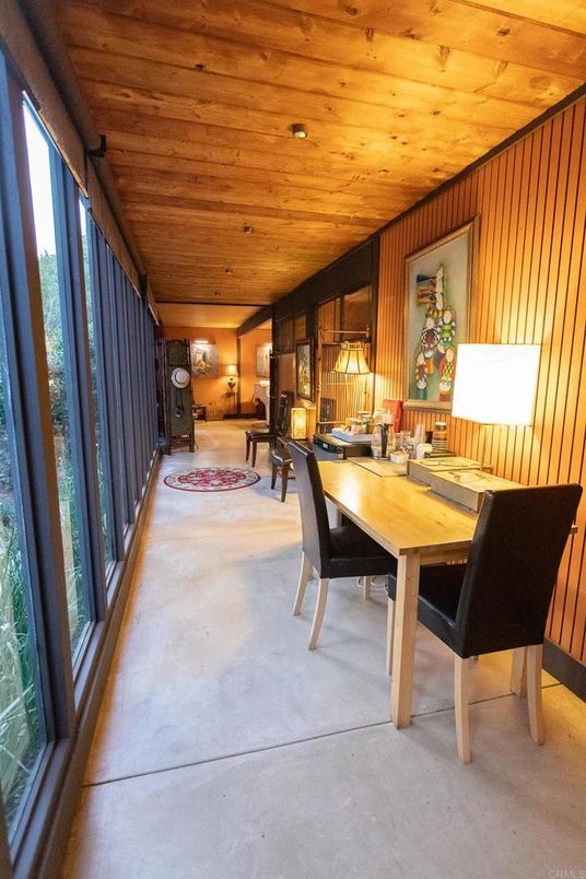 Dining room, Interior, Recessed Lighting, Wooden Ceilings, Wooden Walls