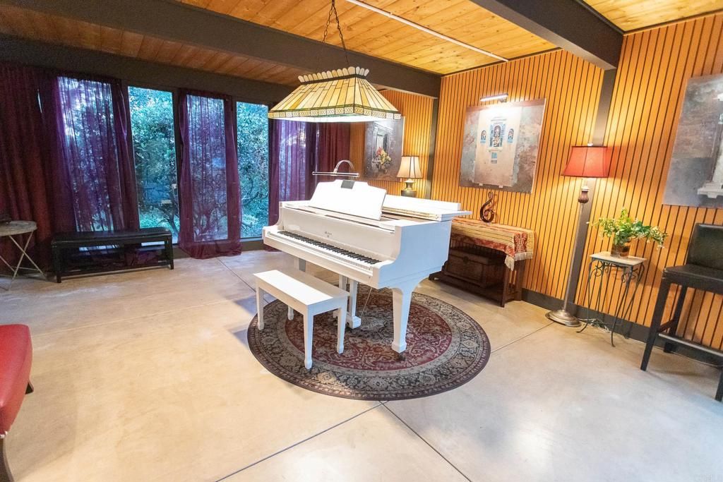 Interior, Pendant Lights, Piano, Wooden Ceilings, Wooden Walls
