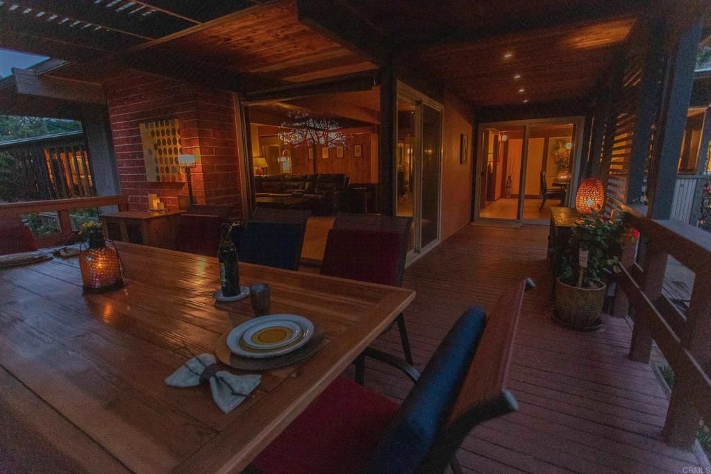 Dining room, Interior, Recessed Lighting, Stone Walls, Wood Texture Flooring