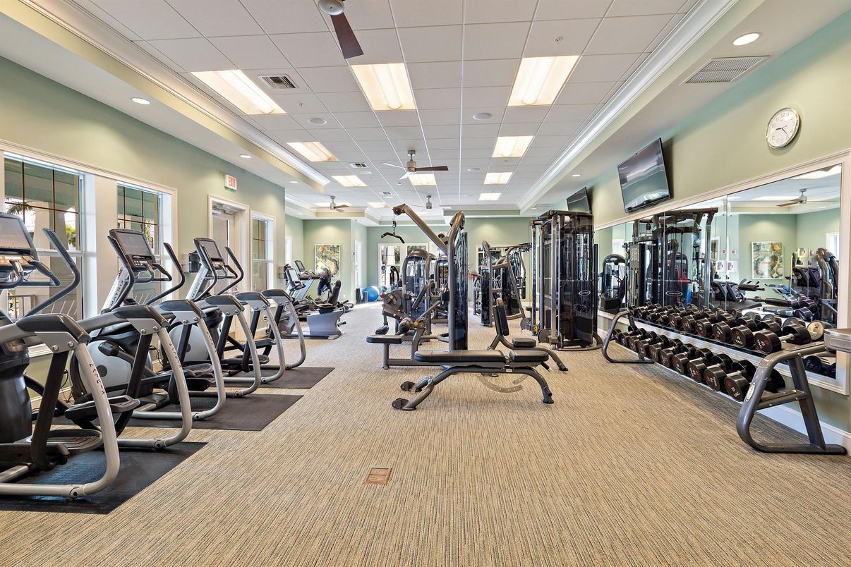 Fitness Equipment, Gym, Interior, Recessed Lighting
