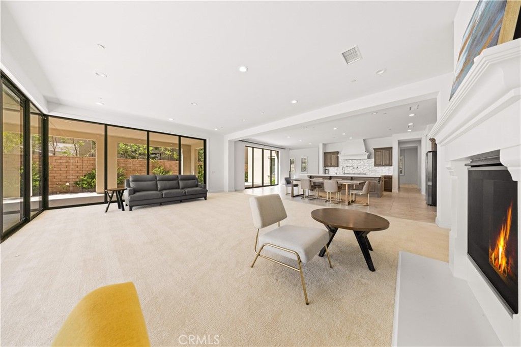 Dining room, Fireplace, Interior, Kitchen, Pendant Lights, Recessed Lighting
